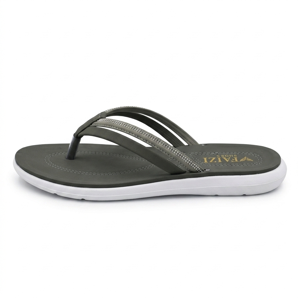 Faizi Ladies Chappal - Grey